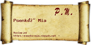 Psenkó Mia névjegykártya